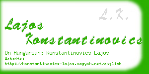 lajos konstantinovics business card